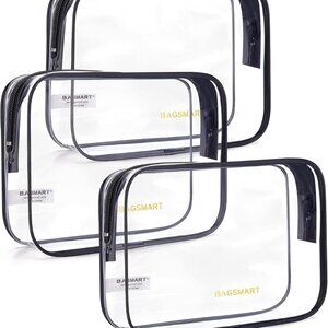 Clear Toiletry Bag, 3 Packs TSA Approved Water resistant Quart Size Travel Organ